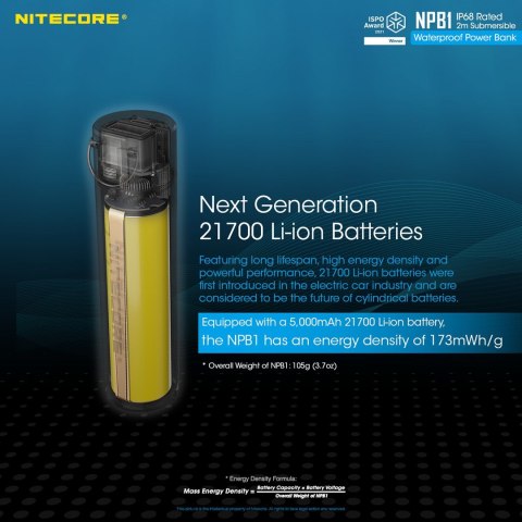 Power bank 5000mAh IP68/NPB1 Nitecore