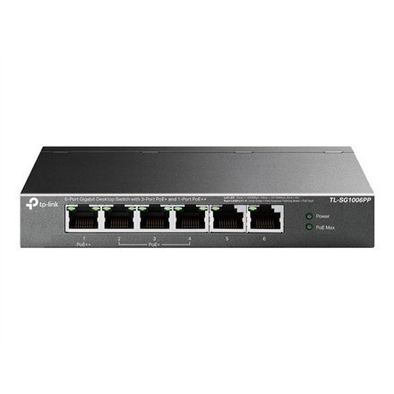 TP-Link TL-SG1006PP łącza sieciowe Nie zarządzany Gigabit Ethernet (10/100/1000) Obsługa PoE Szary