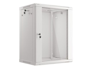 Lanberg :: Rack Cabinet 19? Wall-Mount 15U/600X450 (flat-pack) V2 Grey, Glass door