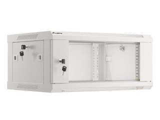 Lanberg :: Rack Cabinet 19? Wall-Mount 4U/600X450 (flat-pack) V2 Grey, Glass door