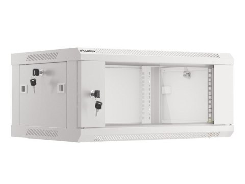 Lanberg :: Rack Cabinet 19? Wall-Mount 4U/600X450 (flat-pack) V2 Grey, Glass door