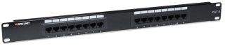 Patch panel UTP Cat6 16 portów, 1U, czarny