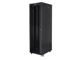 SZAFA INSTALACYJNA RACK STOJĄCA 19" 42U 600X1000 CZARNA DRZWI SZKLANE LCD LANBERG (FLAT PACK) V2