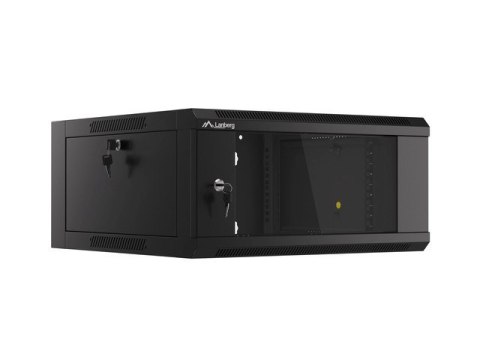 SZAFA INSTALACYJNA RACK WISZĄCA 19" 4U 600 SZYBKI MONTAŻ CZARNA LANBERG (FLAT PACK)