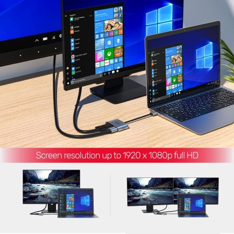 Adapter Unitek USB-A na HDMI i VGA, FullHD