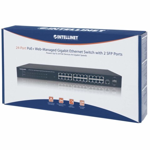 GIGABIT SWITCH 24x 10/100/1000 RJ45 POE+ 2x SFP MANAGED