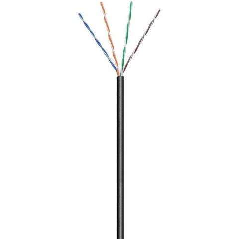 Kabel Skrętka Kat 5e UTP Drut 100m Czarna Zewnętrzna CCA
