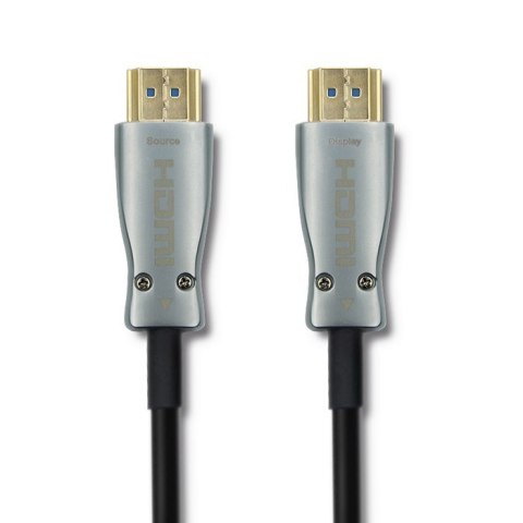 Qoltec 50474 kabel HDMI 30 m HDMI Typu A (Standard) Czarny, Srebrny