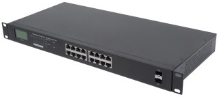 Switch Gigabit 16x RJ45, POE+, 2x SFP, LCD, Rack 19