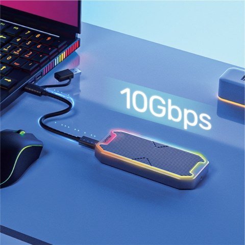 Unitek Obudowa dysku M.2 SSD NVMe/SATA 10Gbps RGB