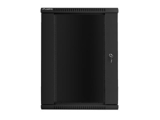 Lanberg :: Rack Cabinet 19? Wall-Mount 18U/600X450 (flat-pack) V2 Black, Glass door