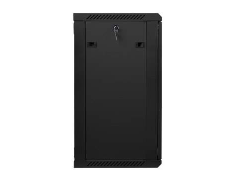 Lanberg :: Rack Cabinet 19? Wall-Mount 18U/600X450 (flat-pack) V2 Black, Glass door