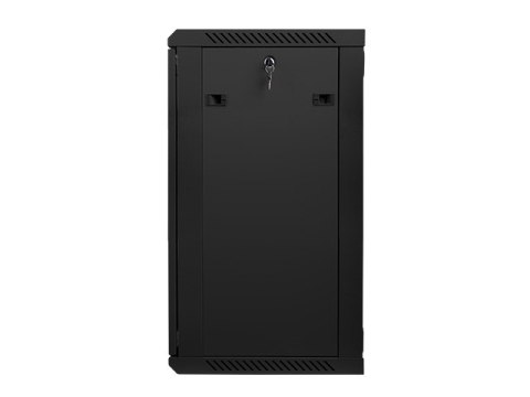 Lanberg :: Rack Cabinet 19? Wall-Mount 18U/600X450 (flat-pack) V2 Black, Glass door