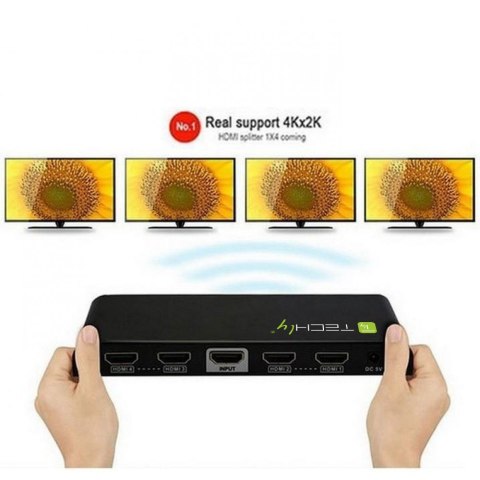 Rozdzielacz Splitter HDMI 1x4 4K*30Hz 3D Techly