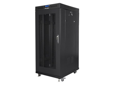 SZAFA INSTALACYJNA RACK STOJĄCA 19" 15U 800X1000 CZARNA DRZWI PERFOROWANE LCD LANBERG (FLAT PACK) V2