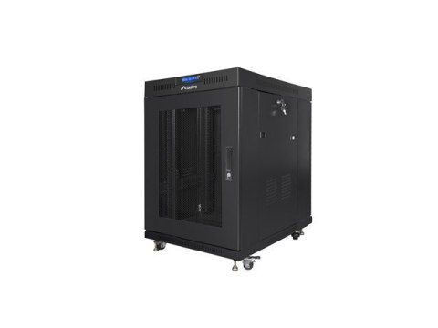 SZAFA INSTALACYJNA RACK STOJĄCA 19" 15U 800X1000 CZARNA DRZWI PERFOROWANE LCD LANBERG (FLAT PACK) V2