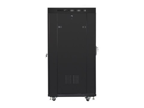 SZAFA INSTALACYJNA RACK STOJĄCA 19" 22U 800X800 CZARNA DRZWI SZKLANE LCD LANBERG (FLAT PACK) V2
