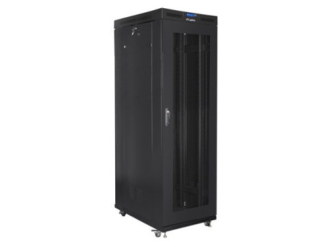 SZAFA INSTALACYJNA RACK STOJĄCA 19" 37U 800X1000 CZARNA DRZWI PERFOROWANE LCD LANBERG (FLAT PACK) V2