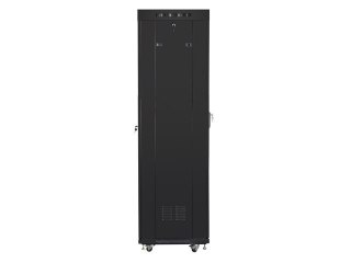 SZAFA INSTALACYJNA RACK STOJĄCA 19" 42U 600X600 CZARNA DRZWI SZKLANE LCD LANBERG (FLAT PACK) V2