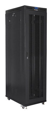 SZAFA INSTALACYJNA RACK STOJĄCA 19" 47U 800X1000 CZARNA DRZWI PERFOROWANE LCD LANBERG (FLAT PACK) V2
