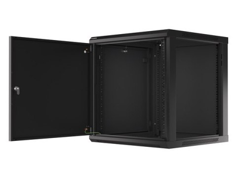 SZAFA INSTALACYJNA RACK WISZĄCA 19" 12U 600X600 CZARNA DRZWI METALOWE LANBERG (FLAT PACK)