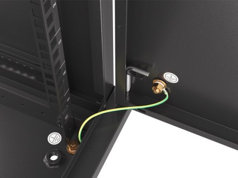 SZAFA INSTALACYJNA RACK WISZĄCA 19" 12U 600X600 CZARNA DRZWI METALOWE LANBERG (FLAT PACK)