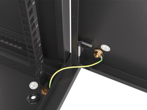 SZAFA INSTALACYJNA RACK WISZĄCA 19" 9U 600X450 CZARNA DRZWI METALOWE LANBERG (FLAT PACK)
