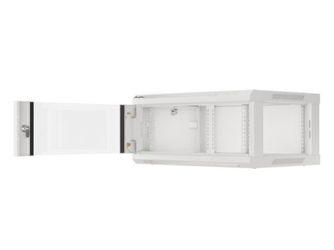 Lanberg :: Rack Cabinet 19? Wall-Mount 4U/600X450 (flat-pack) V2 Grey, Glass door