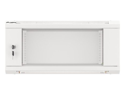 Lanberg :: Rack Cabinet 19? Wall-Mount 4U/600X450 (flat-pack) V2 Grey, Glass door