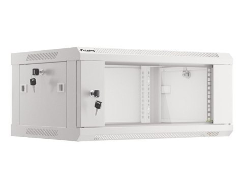 Lanberg :: Rack Cabinet 19? Wall-Mount 4U/600X450 (flat-pack) V2 Grey, Glass door