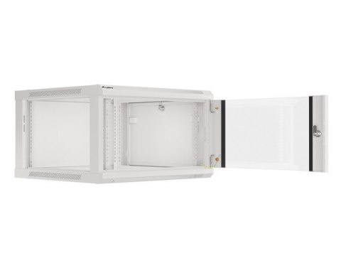 Lanberg :: Rack Cabinet 19? Wall-Mount 6U/600X600 (flat-pack) V2 Grey, Glass door