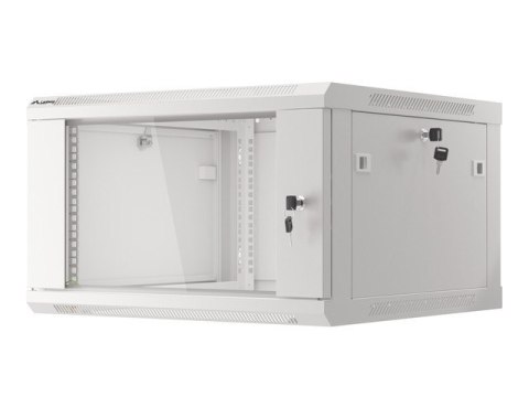 Lanberg :: Rack Cabinet 19? Wall-Mount 6U/600X600 (flat-pack) V2 Grey, Glass door