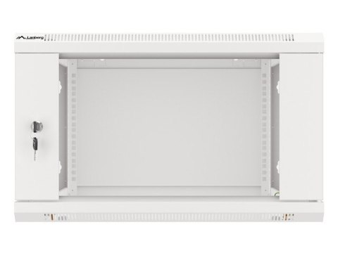 Lanberg :: Rack Cabinet 19? Wall-Mount 6U/600X600 (flat-pack) V2 Grey, Glass door