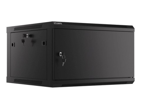 SZAFA INSTALACYJNA RACK WISZĄCA 19" 6U 600X600 CZARNA DRZWI METALOWE LANBERG (FLAT PACK)