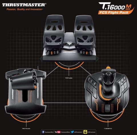 Thrustmaster Joystick T 16000M Flight Pack Czarny