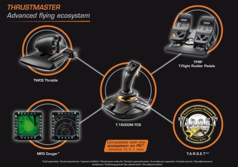Thrustmaster Joystick T 16000M Flight Pack Czarny