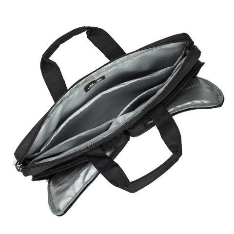 Torba do notebooka 17,3" RIVACASE Tiergarten czarna, z materiału wodoodpornego