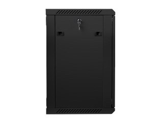 Lanberg :: Rack Cabinet 19? Wall-Mount 15U/600X450 (flat-pack) V2 Black, Glass door