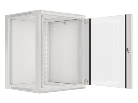 Lanberg :: Rack Cabinet 19? Wall-Mount 15U/600X600 (flat-pack) V2 Grey, Glass door