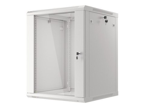 Lanberg :: Rack Cabinet 19? Wall-Mount 15U/600X600 (flat-pack) V2 Grey, Glass door