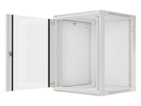 Lanberg :: Rack Cabinet 19? Wall-Mount 15U/600X600 (flat-pack) V2 Grey, Glass door
