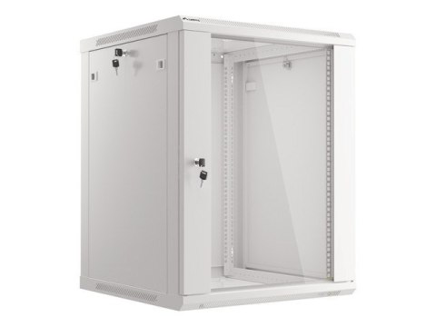 Lanberg :: Rack Cabinet 19? Wall-Mount 15U/600X600 (flat-pack) V2 Grey, Glass door