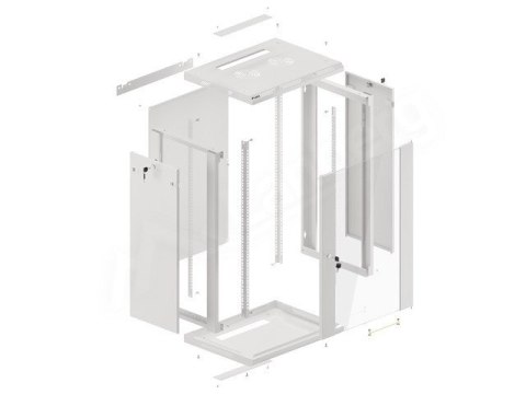 Lanberg :: Rack Cabinet 19? Wall-Mount 18U/600X450 (flat-pack) V2 Grey, Glass door