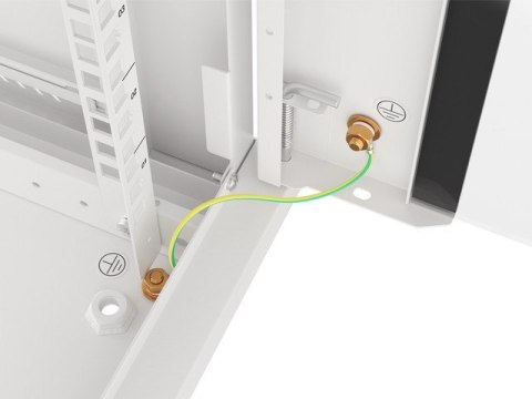 Lanberg :: Rack Cabinet 19? Wall-Mount 18U/600X450 (flat-pack) V2 Grey, Glass door