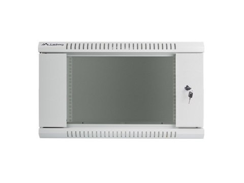 Lanberg :: Rack Cabinet 19? Wall-Mount 6U/600X450 (flat-pack) V2 Grey, Glass door