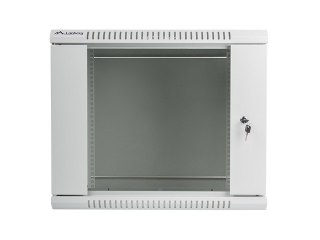 Lanberg :: Rack Cabinet 19? Wall-Mount 9U/600X600 (flat-pack) V2 Grey, Glass door