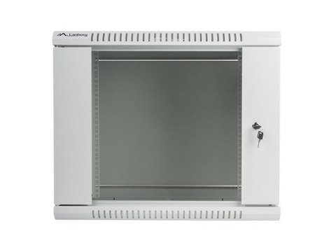 Lanberg :: Rack Cabinet 19? Wall-Mount 9U/600X600 (flat-pack) V2 Grey, Glass door