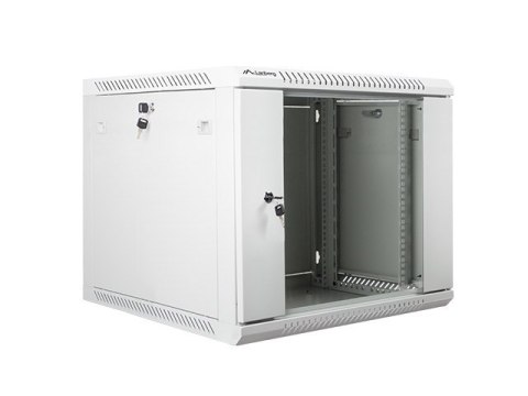 Lanberg :: Rack Cabinet 19? Wall-Mount 9U/600X600 (flat-pack) V2 Grey, Glass door