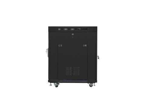 SZAFA INSTALACYJNA RACK STOJĄCA 19" 15U 800X1000 CZARNA DRZWI SZKLANE LCD LANBERG (FLAT PACK) V2