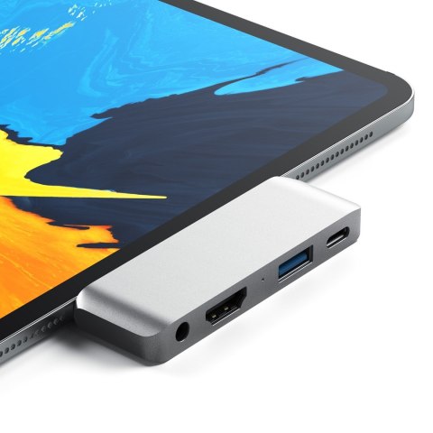 Satechi Aluminum USB-C Mobile Hub 4w1 für Apple iPad Pro Silber